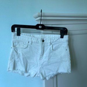 HM white denim shorts